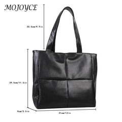 Women PU Leather Handbag Lattice Top-handle Totes Shoulder Purse