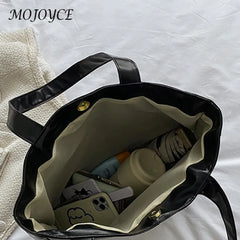Women PU Leather Handbag Lattice Top-handle Totes Shoulder Purse