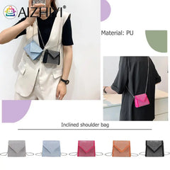 Women PU Leather Crossbody Bag Glitter Chain Shoulder Bag