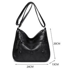 Women PU Leather Crossbody Tote Bag Female Zipper Handbag
