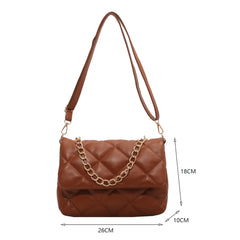 Women PU Leather Diamond Lattice Shoulder Bag Crossbody Handbag Tote Purse