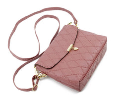 Women PU Leather Flap Handbag Small Leaf Pendant Shoulder Bag Crossbody