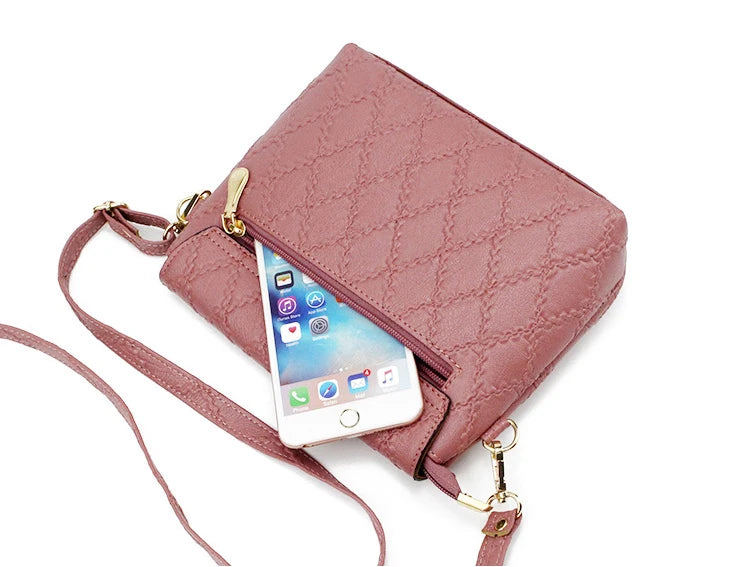 Women PU Leather Flap Handbag Small Leaf Pendant Shoulder Bag Crossbody