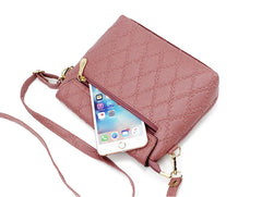 Women PU Leather Flap Handbag Small Leaf Pendant Shoulder Bag Crossbody