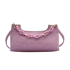 Small Crocodile Pattern PU Leather Handbag for Women