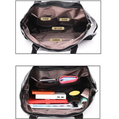 Retro PU Leather Tote Bag with Double Shoulder Strap