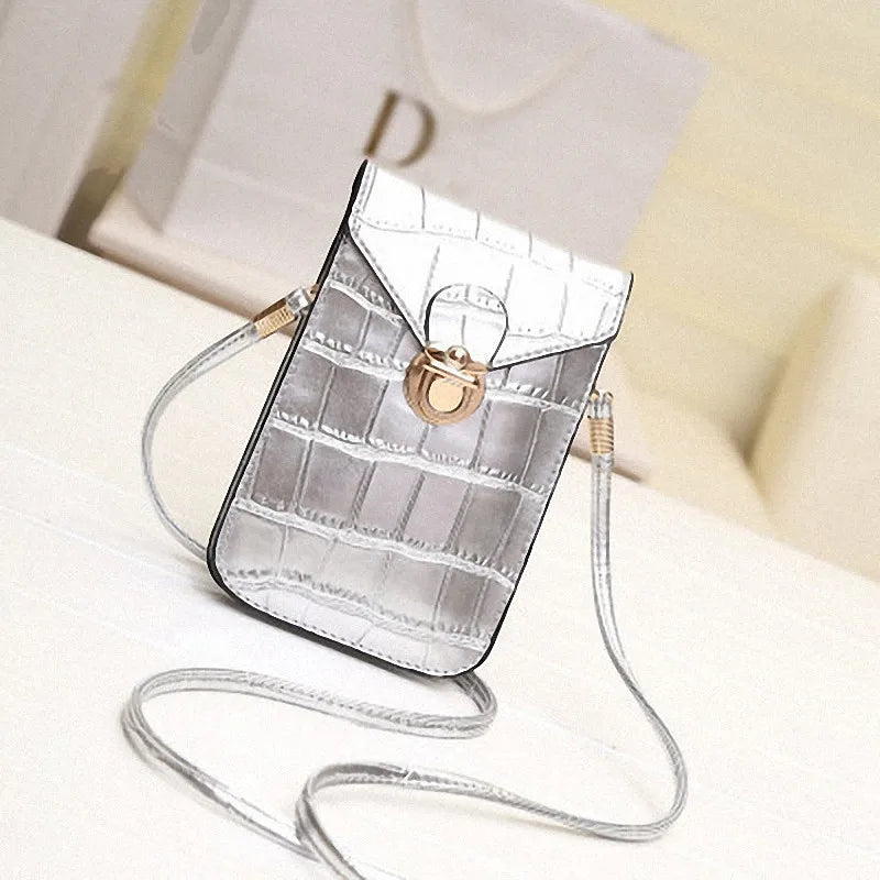 Women PU Leather Messenger Bag Cellphone Pouch Crossbody Shoulder Bag Handbag