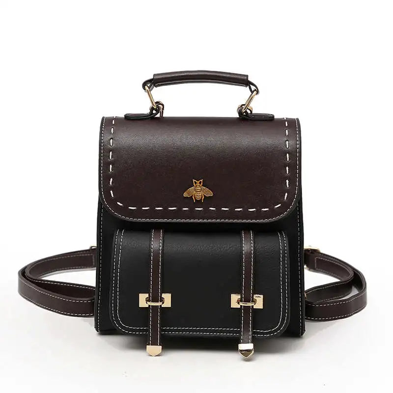 Women PU Leather Mini Backpack College Shoulder Bag Mochila Waterproof School Ba