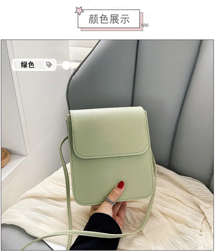 Women PU Leather Mobile Phone Bag Shoulder Bag Large Capacity