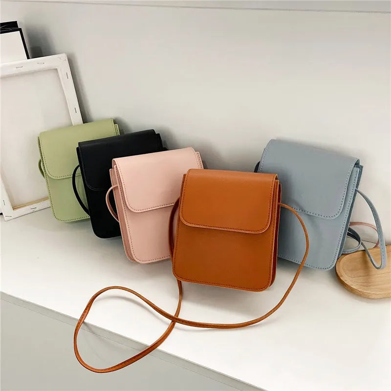 Women PU Leather Mobile Phone Bag Shoulder Bag Large Capacity