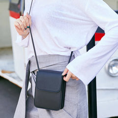 Women PU Leather Mobile Phone Bag Shoulder Bag Large Capacity