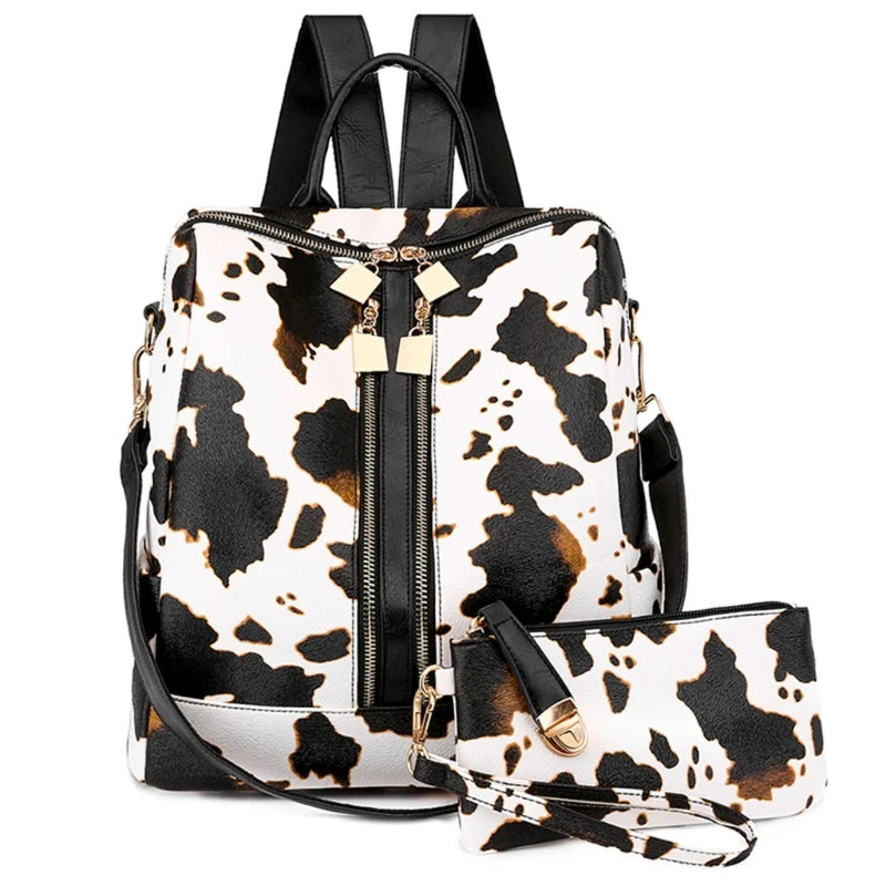 Women PU Leather School Backpack Purse Multipurpose Ladies Casual Daypack
