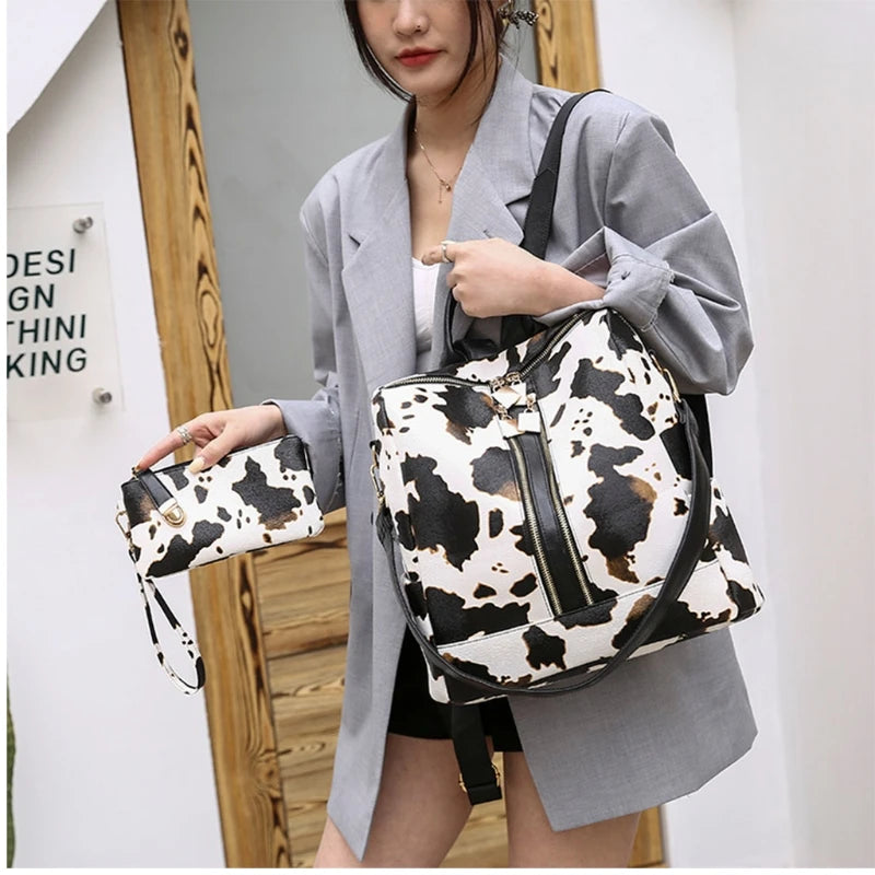 Women PU Leather School Backpack Purse Multipurpose Ladies Casual Daypack
