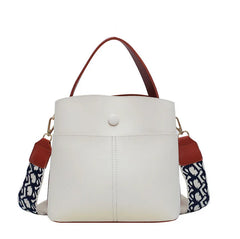 Women PU Leather Shoulder Bags Crossbody Messenger Bag with Colorful Strap