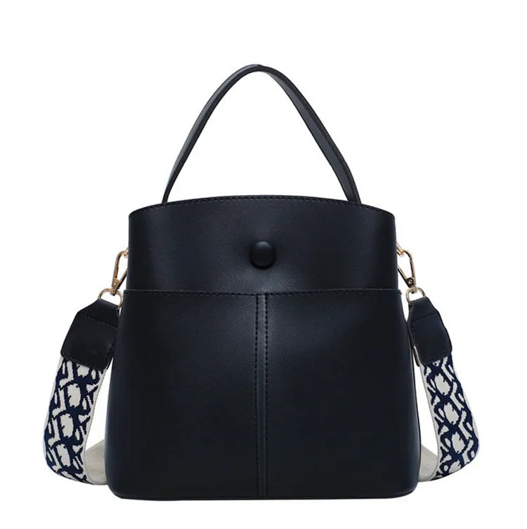 Women PU Leather Shoulder Bags Crossbody Messenger Bag with Colorful Strap