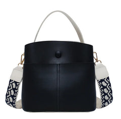 Women PU Leather Shoulder Bags Crossbody Messenger Bag with Colorful Strap