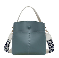 Women PU Leather Shoulder Bags Crossbody Messenger Bag with Colorful Strap