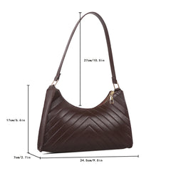 Women PU Leather Shoulder Bags Solid Small Zipper Clutch Bag