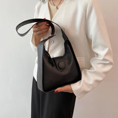 PU Leather Shoulder Bags Underarm Ladies Handbags Big Capacity Bucket Bag