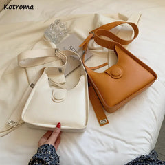 PU Leather Shoulder Bags Underarm Ladies Handbags Big Capacity Bucket Bag