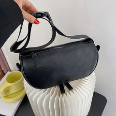 Women PU Leather Shoulder Handbags Casual Female Wide Straps Travel Money Purses