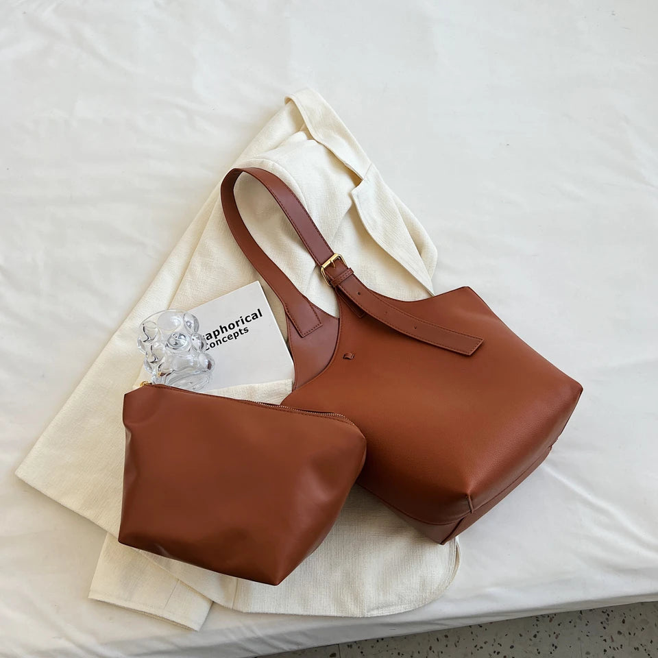 Women PU Leather Strape Shoulders Crossbody Bag Handbag Purse Totes Backpack