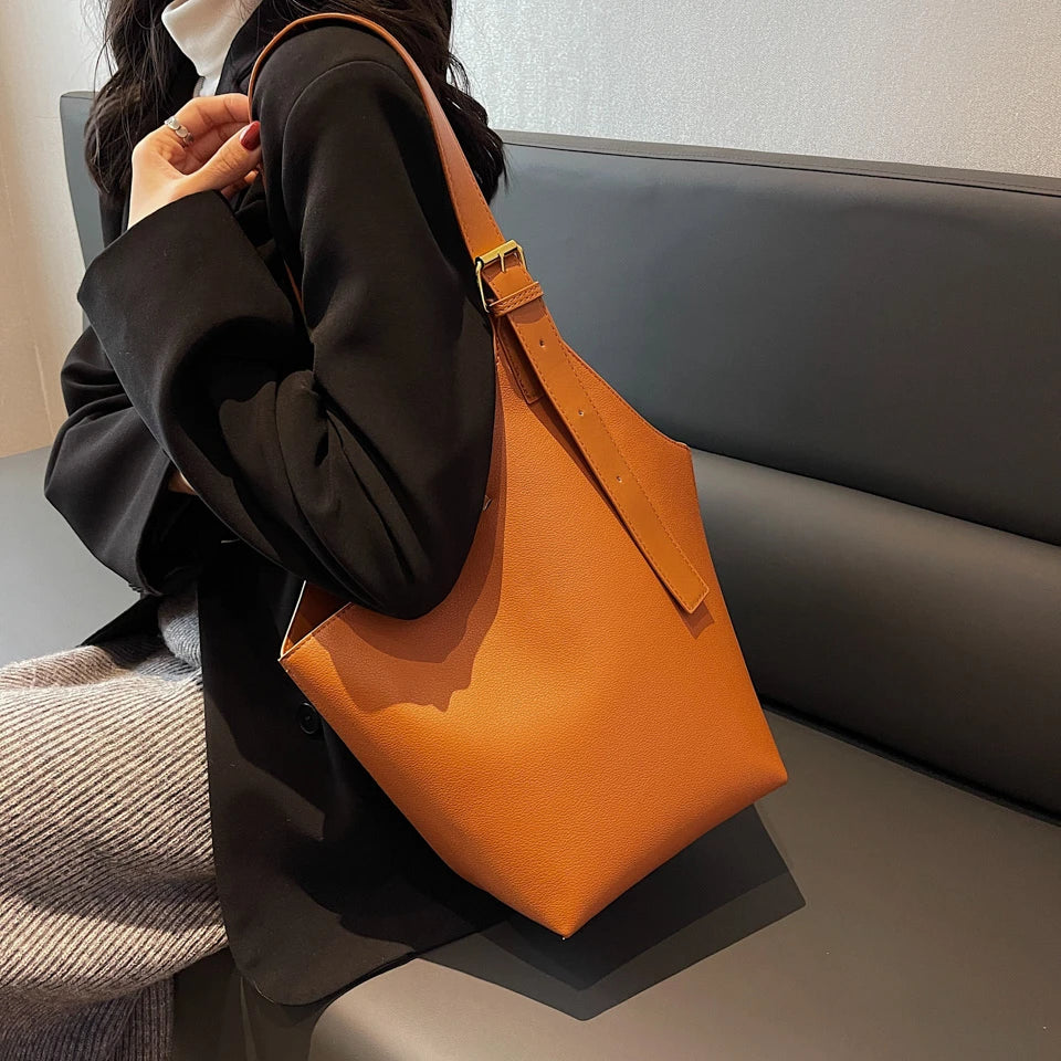 Women PU Leather Strape Shoulders Crossbody Bag Handbag Purse Totes Backpack
