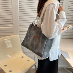 Women PU Leather Tote Bag Large Capacity Shoulder Bags Purses Bolsas