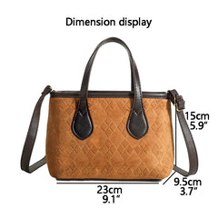 Women PU Leather Tote Bags Embossing Diamond Lattice Zipper Shoulder Bags
