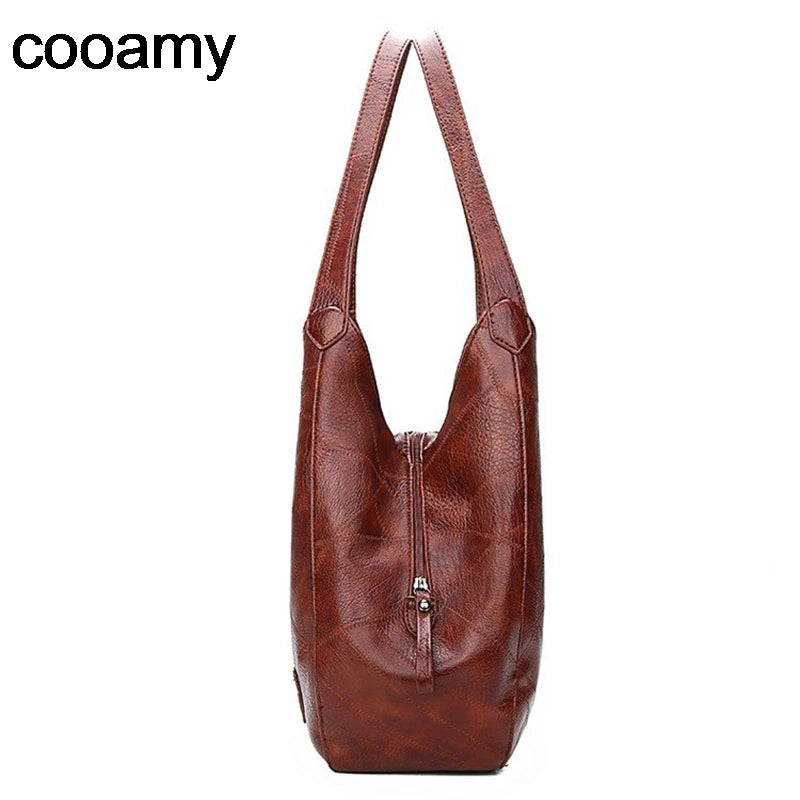 Women PU Leather Vintage Handbags Large Tote