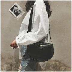 Women PU Leather Waist Bag Casual Belt Shoulder Zipper Pack