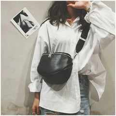 Women PU Leather Waist Bag Casual Belt Shoulder Zipper Pack