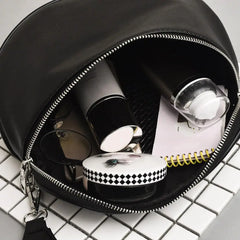 Women PU Leather Waist Bag Casual Belt Shoulder Zipper Bag