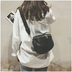 Women PU Leather Waist Bag Casual Belt Shoulder Zipper Pack