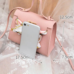 Women PU Small Cross Body Messenger Scarf Handbag Satchel Bags