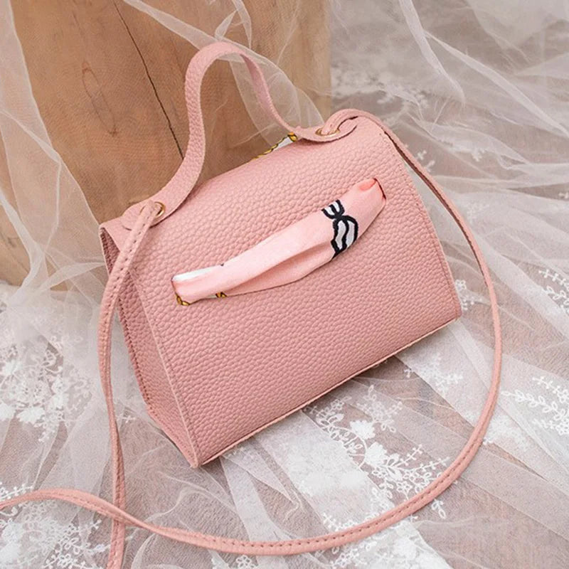 Women PU Small Cross Body Messenger Scarf Handbag Satchel Bags