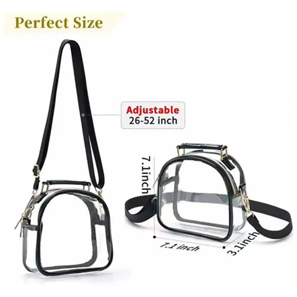 Clear PVC Crossbody Bag Transparent Shoulder Handbag