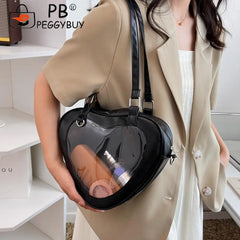 Women PVC Shoulder Bags Transparent Purse Handle Crossbody Handbag