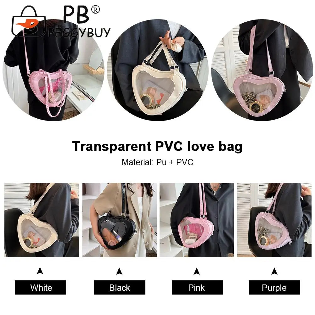 Women PVC Shoulder Bags Transparent Purse Handle Crossbody Handbag