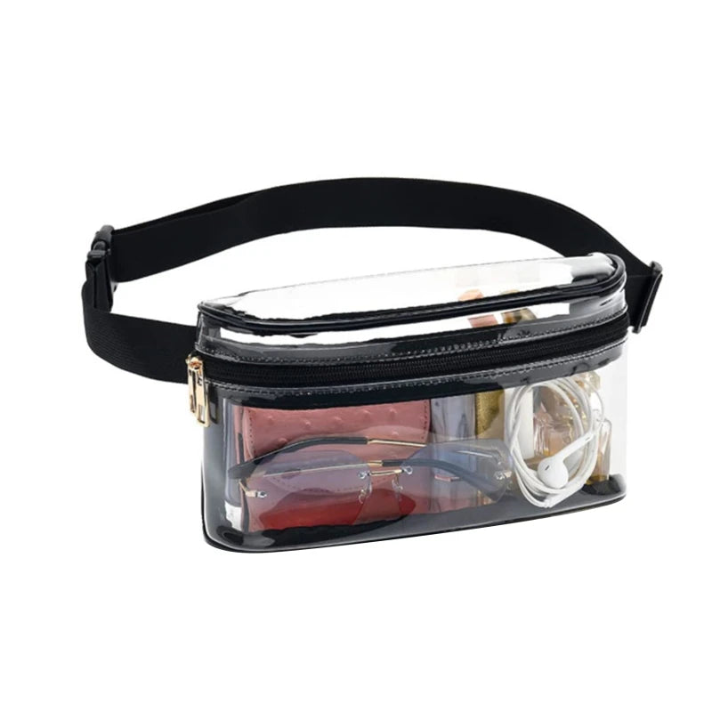 Women PVC Transparent Waist Bags Crossbody Chest Bags Casual Sports