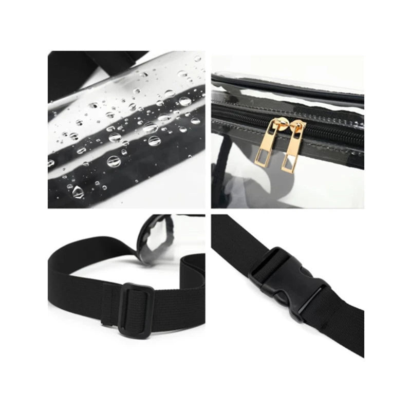 Women PVC Transparent Waist Bags Crossbody Chest Bags Casual Sports