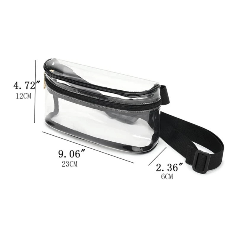 Women PVC Transparent Waist Bags Crossbody Chest Bags Casual Sports