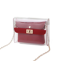Women PVC clear bag satchel bag Transparent Shoulder Crossbody Bags
