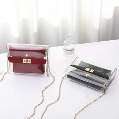Women PVC clear bag satchel bag Transparent Shoulder Crossbody Bags