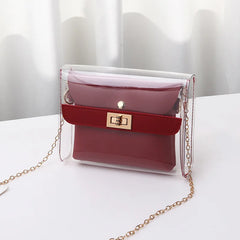 Women PVC clear bag satchel bag Transparent Shoulder Crossbody Bags