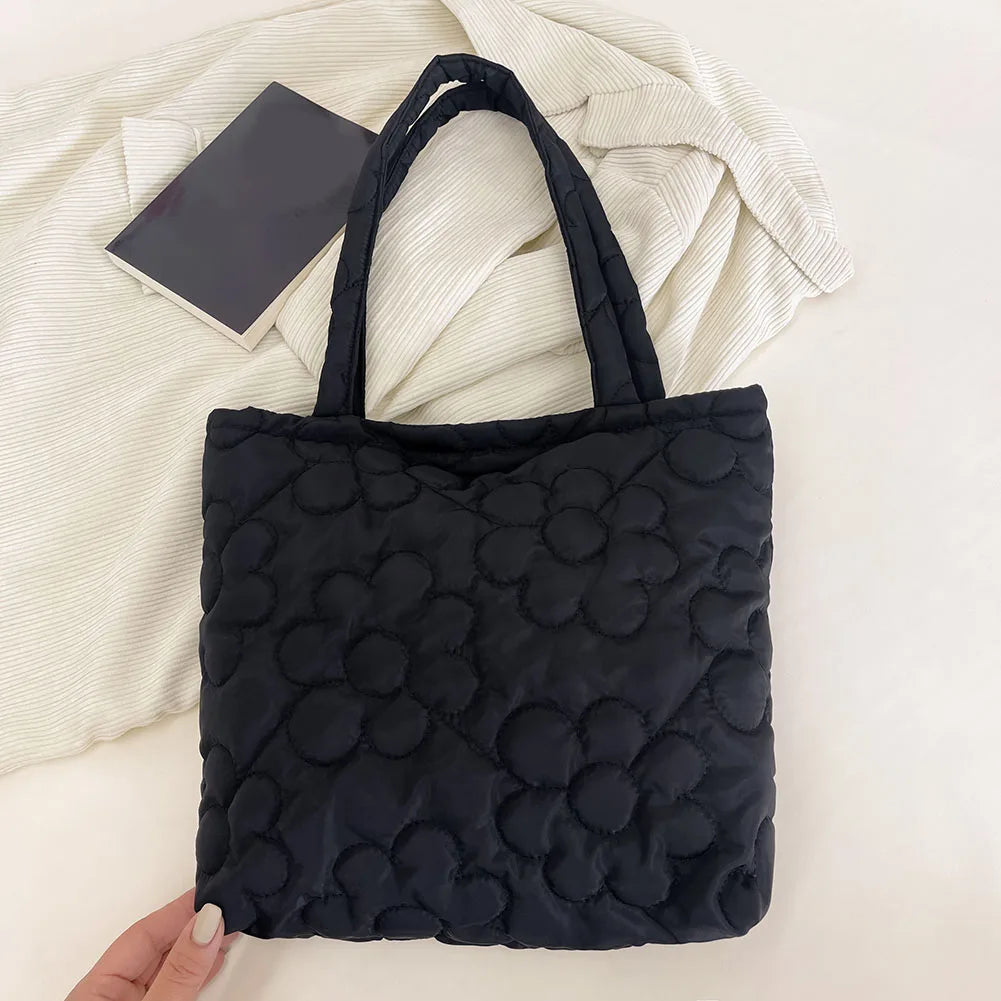 Women Padded Handbags Rhombus Shoulder Bags Quilted Purses Large Capacity Tote
