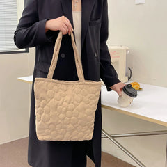Women Padded Handbags Rhombus Shoulder Bags Quilted Purses Large Capacity Tote
