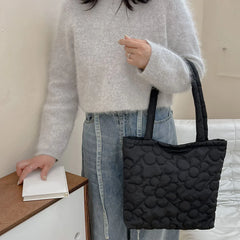 Women Padded Handbags Rhombus Shoulder Bags Quilted Purses Large Capacity Tote
