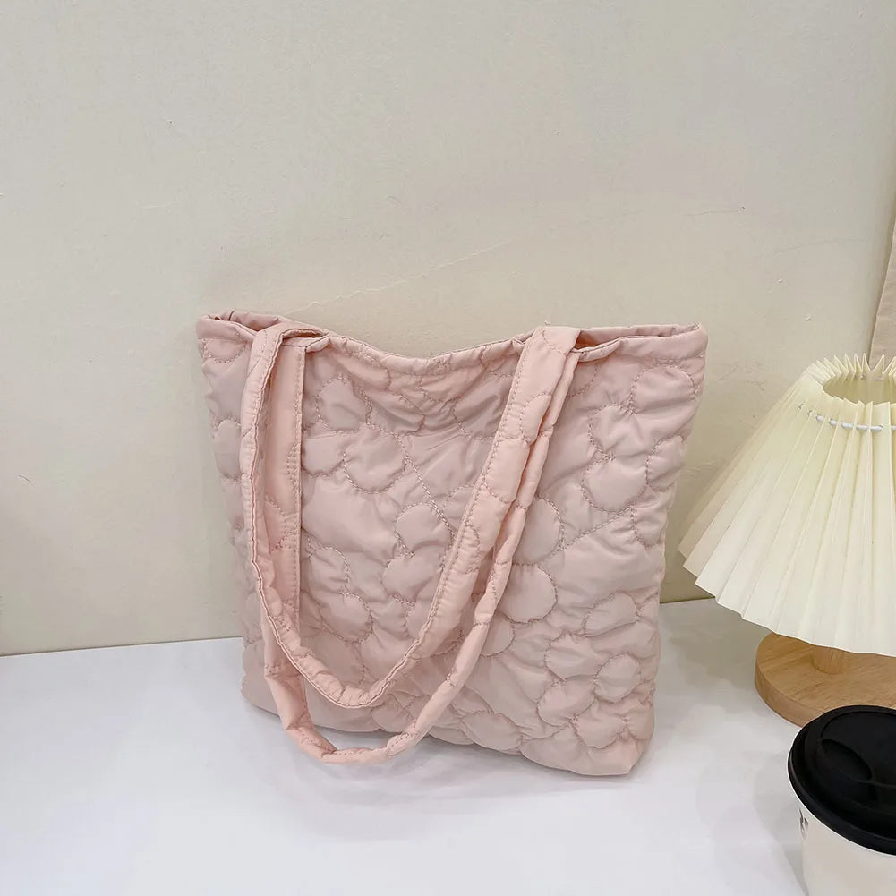 Women Padded Handbags Rhombus Shoulder Bags Quilted Purses Large Capacity Tote