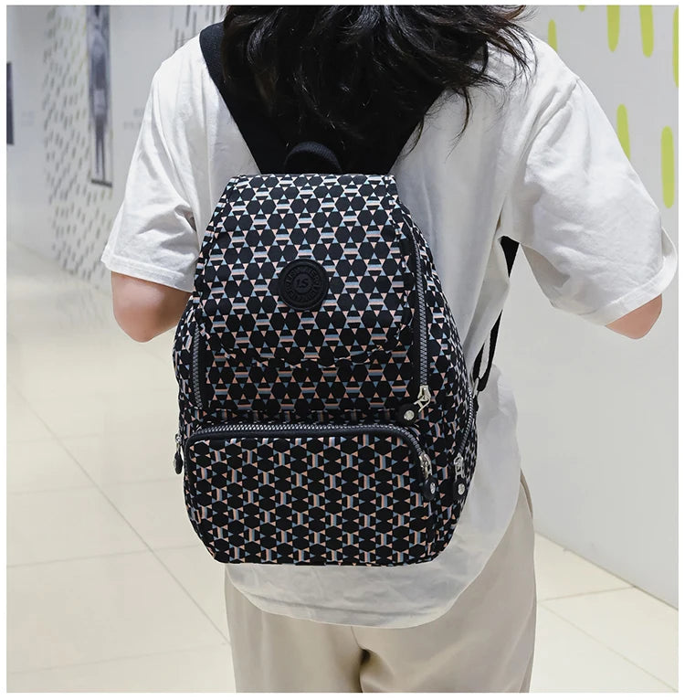 Women Pastoral Style Backpack School Bags for Teenager Girls Nylon Bagpack
